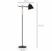 LAMPA STOJĄCA REGULOWANA LAMPA PODŁOGOWA 40 W metal + drewno - 2