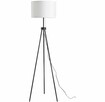 Lampa podłogowa z abażurem, E27, stal+poliester - 2