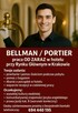 Bellman/Portier – praca OD ZARAZ w hotelu przy Rynku Głównym