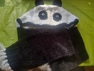 Czapki szaliki panda ręcznie robiony - 2