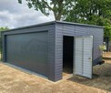 Garaż blaszany 5x6 jednospadowy na przód z bramą segmentową - 4
