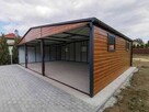 Garaż blaszany 9x5 drewnopodobny dwustanowiskowy dwuspadowy - 3
