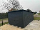 Garaż blaszany 3x5 grafitowy jednospadowy brama uchylna - 2