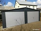 Garaż blaszany 7x6 dwustanowiskowy w kolorze czarnym - 2