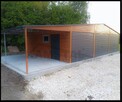 Garaż blaszany 9x5 drewnopodobny trzystanowiskowy + wiata 3x - 2