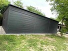 Garaż blaszany 9x5 grafitowy trzystanowiskowy jednospadowy - 2