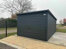 Garaż blaszany 3x5 grafitowy jednospadowy brama uchylna - 1