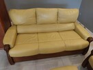 Sprzedam wypoczynek Kler, kanapę, fotel z pufą, skóra, - 3