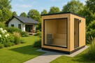 Nowoczesna sauna ogrodowa 220x220 – projekt, wizualizacja - 2