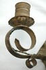 Stary kinkiet dwuramienny, metalowy, kuty, metaloplastyka - 5