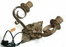 Stary kinkiet dwuramienny, metalowy, kuty, metaloplastyka - 3