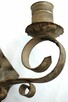 Stary kinkiet dwuramienny, metalowy, kuty, metaloplastyka - 6