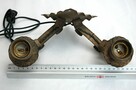Stary kinkiet dwuramienny, metalowy, kuty, metaloplastyka - 7