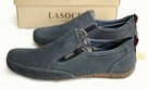 Nowe półbuty męskie Lasocki r.44, skórzane mokasyny, granat - 2