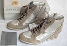 Nowe sneakersy damskie Geox D Illusion 41 zamsz skóra srebrn - 2
