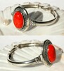 Wisior, bransoletka, kolczyki, nowy komplet, koral czerwony - 5