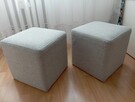 Pufy prawie nowe w kolorze jasnego popielu - 4