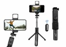 Uchwyt do telefonu 3w1 Selfiestick + Statyw tripod + Lampa