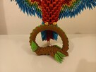 Kolorowa PAPUGA na gałęzi ptak - rękodzieło origami - 5