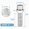 Śruby kół M14x1,5 45 mm chromowane 20 sztuk – SW17