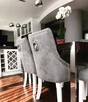 Krzesło chesterfield tapicerowane z kołatką pinezkami pikowa - 1