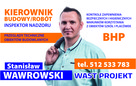 KIEROWNIK BUDOWY/inspektor nadzoru/przeglądy tech. ob. bud. - 1