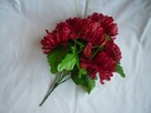 Chryzantema 7 sztuk Bordowy Sztuczny kwiat gałązka dł.40cm - 2