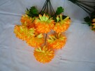 Chryzantemy 8 sztuk Żółty Sztuczny kwiat gałązka dł.50cm - 4