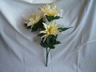 Chryzantema 3 szt Kremowy Sztuczny kwiat gałązka dł.52cm - 2