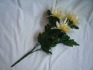 Chryzantema 3 szt Kremowy Sztuczny kwiat gałązka dł.52cm - 3