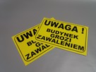 TABLICZKA ZNAK - UWAGA BUDYNEK GROZI ZAWALENIEM - 1