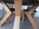 Stół dębowy okrągły LOFT-1, krzesła, dębowe, tapicerowane. - 4