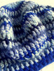 Ciepły, moherowy beret w paski- Jesienne niebo - 3