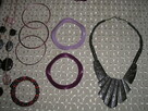 fioletowe, lila korale, koraliki - 4