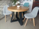 Stół okrągły loftowy dębowy LOFT-2M industrialny noga metal. - 5