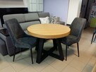 Stół okrągły loftowy dębowy LOFT-2M industrialny noga metal. - 4