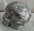 Misternie rzeźbiona srebrna czaszka silver skull - 3
