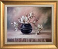 Magnolia, ręcznie malowany obraz olejny, L. Olbrycht - 6