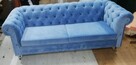 piękna sofa glamour kryształki rozkładana nogi chrom szara - 2