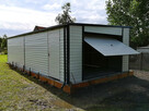 Hala blaszana jednostanowiskowa 5x7 m rynny okucia drzwi - 2