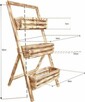 Drewniany kwietnik z 3 półkami na stojaku szer 40 cm palony - 3