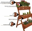 Drewniany kwietnik z 3 półkami na stojaku szer 60 cm brązowy - 4