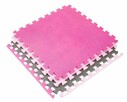 Mata puzzle eva piankowa różowo-szara 180x180cm 9szt - 5