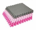 Mata puzzle eva piankowa różowo-szara 180x180cm 9szt - 2