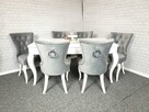 Stół z krzesłami do jadali lub salonu - krzesła tapicerowane - 3
