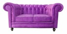 Pikowana SOFA CHESTERFIELD CANON 2 OS. plusz tkanina RATY - 2