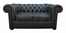 Pikowana SOFA CHESTERFIELD NORMAL 2 OS. skóra naturalna RATY - 2