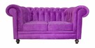 Pikowana SOFA CHESTERFIELD CANON 2 OS. plusz tkanina RATY - 3