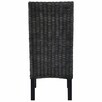 vidaXL Krzesła stołowe, 4 szt., czarne, rattan Kubu i drewno - 5