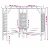 vidaXL Pergola narożna z ławką, impregnowane drewno sosnowe - 5